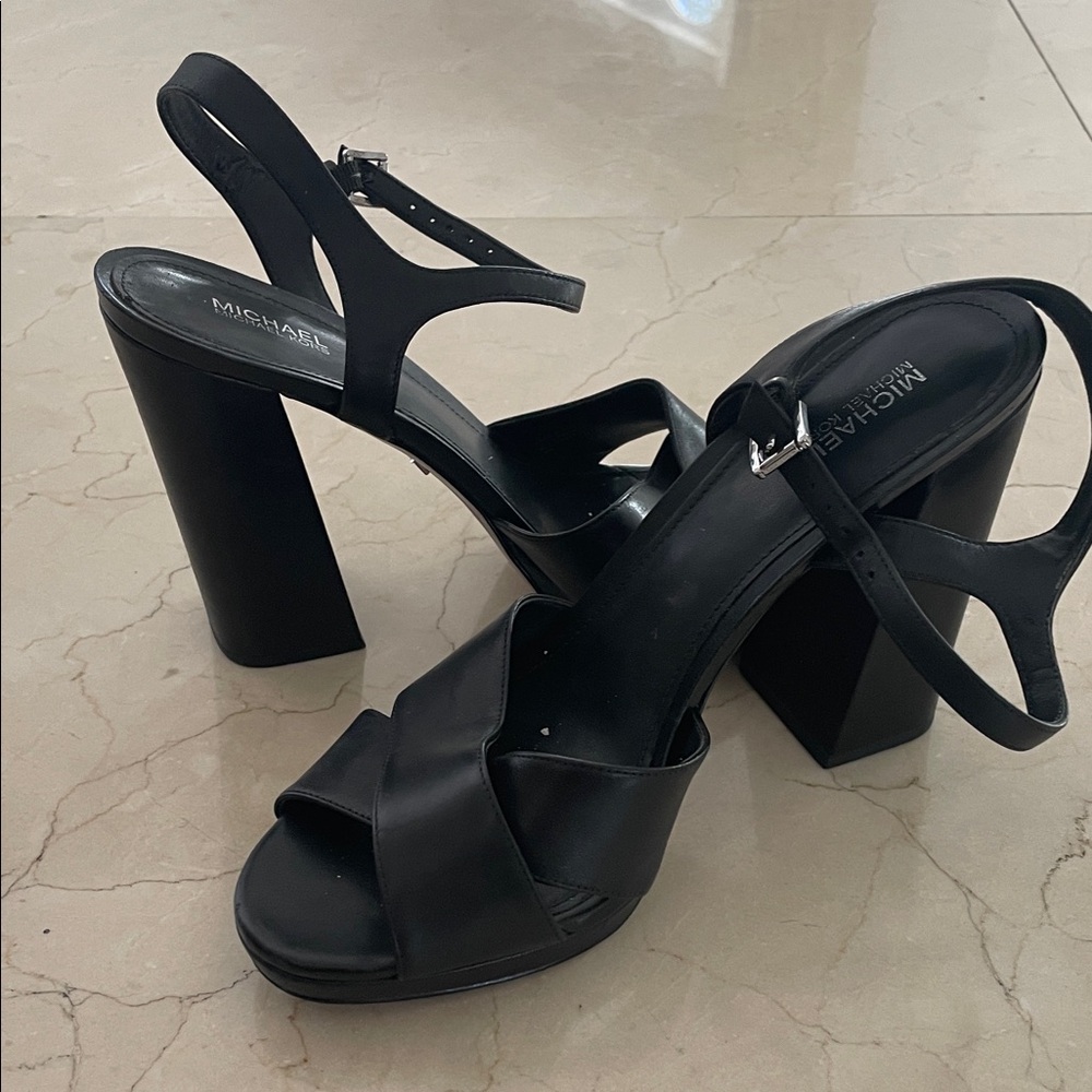 Michael Kors ALEXIA Black Strappy Heels